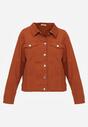 Brązowa Jeansowa Kurtka z Bawełny Perilopei
