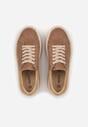 Brązowe Sneakersy na Platformie z Naturalnego Zamszu Latavesa