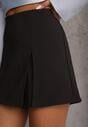 Czarne Spódnico-Spodenki High Waist z Ozdobnym Rozcięciem Sinessei