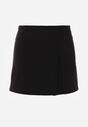 Czarne Spódnico-Spodenki High Waist z Ozdobnym Rozcięciem Sinessei