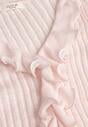 Różowa Bluzka z Wiskozą w Prążki z Falbanami Chionolis