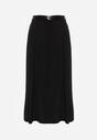Czarna Rozkloszowana Spódnica z Wiskozy Zdobiona Plisami i Paskiem Durklea