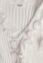 Biała Bluzka z Wiskozą w Prążki z Falbanami Eunione