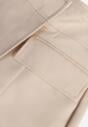 Beżowe Asymetryczne Spódnico-Szorty z Bawełną i Imitacją Kieszeni Tinabel