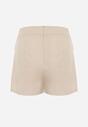 Beżowe Asymetryczne Spódnico-Szorty z Bawełną i Imitacją Kieszeni Tinabel