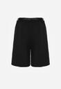 Czarne Szorty Bermudy Eleganckie z Paskiem High Waist Rhodissa