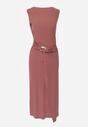 Różowa Dopasowana Sukienka Elegancka z Aplikacją w Talii Corope