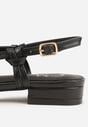 Czarne Płąskie Sandały z Ozdobnymi Paseczkami Kahlidone
