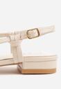 Beżowe Płąskie Sandały z Ozdobnymi Paseczkami Kahlidone