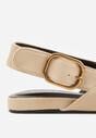 Jasnobeżowe Sandały Typu Slingback z Wyciętą Cholewką Phellilea