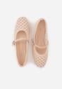 Różowe Balerinki z Ażurowym Wzorem i Paskiem Astethera