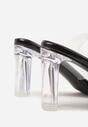 Czarne Klapki z Ozdobą na Duży Palec z Transparentnymi Elementami Wylinney