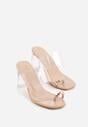 Beżowe Klapki z Ozdobą na Duży Palec z Transparentnymi Elementami Wylinney
