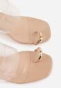 Beżowe Klapki z Ozdobą na Duży Palec z Transparentnymi Elementami Wylinney