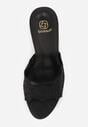 Czarne Klapki na Metalicznej Szpilce z Koronką Theiseusa