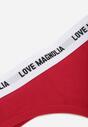 Czerwone Majtki Stringi z Bawełną Ozdobione Napisami Amero