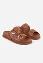 Brązowe Klapki z Metalicznymi Klamrami Eudare