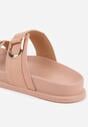 Różowe Klapki z Metalicznymi Klamrami Eudare