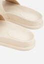 Beżowe Klapki na Platformie z Klamrą Molthoe