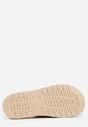 Beżowe Klapki na Platformie Ozdobione Metalicznymi Klamrami Galisiphe