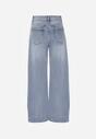 Niebieskie Jeansy High Waist Wide Leg z Bawełną Conana
