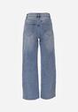 Niebieskie Casualowe Jeansy Wide Leg High Waist z Bawełną Sulaer