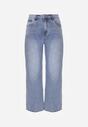 Niebieskie Jeansy High Waist Szerokie Astista