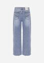 Niebieskie Jeansy High Waist Szerokie Astista