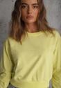 Jasnozielona Bluza z Bawełną ze Ściągaczami przy Rękawach i w Pasie Alberia