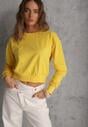 Żółta Bluza z Bawełną ze Ściągaczami przy Rękawach i w Pasie Alberia