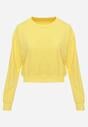 Żółta Bluza z Bawełną ze Ściągaczami przy Rękawach i w Pasie Alberia