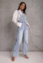 Niebieskie Jeansy Ogrodniczki z Nogawką Balloon z Bawełną Vimalliene