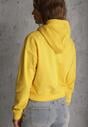 Żółta Bluza z Kapturem i Bawełną Ozdobiona Ściągaczami Evianae