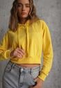 Żółta Bluza z Kapturem i Bawełną Ozdobiona Ściągaczami Evianae