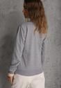 Szara Casualowa Bluza z Bawełną Akko