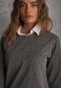 Ciemnoszara Casualowa Bluza z Bawełną Akko