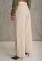 Beżowe Szerokie Jeansy Bawełniane High Waist Fyrlyss