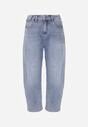 Niebieskie Jeansy Mom Fit z Bawełną High Waist Hippamene