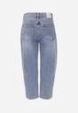 Niebieskie Jeansy Mom Fit z Bawełną High Waist Hippamene