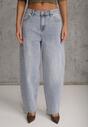 Niebieskie Jeansy Typu Loose z Bawełną High Waist Maeriala