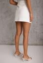 Biała Spódnica z Bawełną o Dopasowanym Kroju z Paskiem i Podszewką-Szortami Vitia