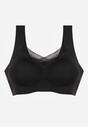Czarny Sportowy Biustonosz z Usztywnieniem Ozdobiony Siateczkową Wstawką Edalissa