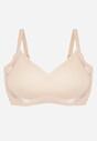 Beżowy Biustonosz Ozdobiona Przezroczystymi Wstawkami z Usztywnieniem Seanael