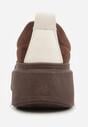 Brązowe Sneakersy Klasyczne Tenisówki na Grubej Podeszwie z Koturnem Adessia