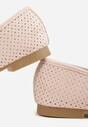 Różowe Perforowane Mokasyny z Imitacji Zamszu Zdobione Frędzlami Vaeliane