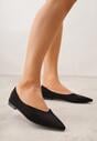 Czarne Balerinki z Imitacji Zamszu ze Szpiczastym Noskiem Melikel