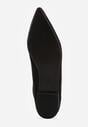 Czarne Balerinki z Imitacji Zamszu ze Szpiczastym Noskiem Melikel
