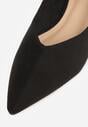 Czarne Balerinki z Imitacji Zamszu ze Szpiczastym Noskiem Melikel
