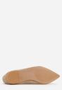 Ciemnobeżowe Balerinki z Imitacji Zamszu ze Szpiczastym Noskiem Melikel