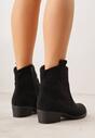 Czarne Ażurowe Botki na Słupku Typu Kowbojki Iolerine